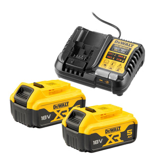 18V XR STARTSATS 2 X 5,0 Ah, 1 X DCB1104 LADDARE